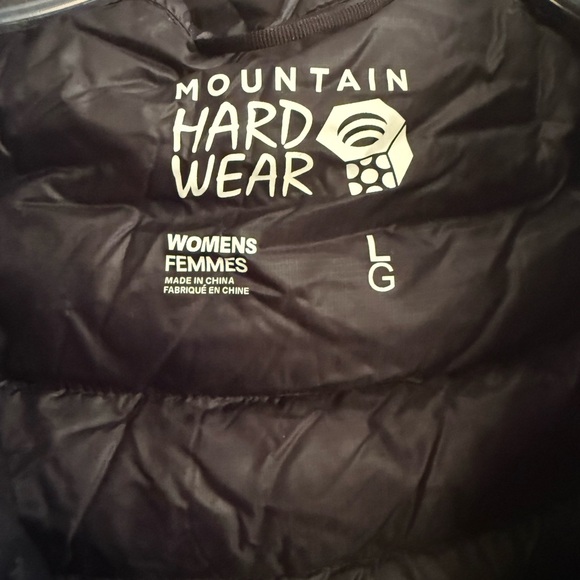 Mountain Hardwear Ghost Whisperer Shiny Black Puffer Jacket with hoody - Picture 2 of 10